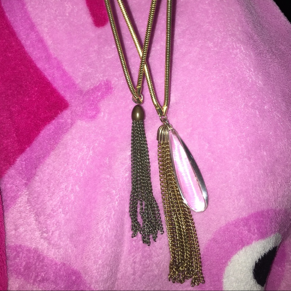 Two Tassels Lariats /Crystal Pendant 🔥🔥